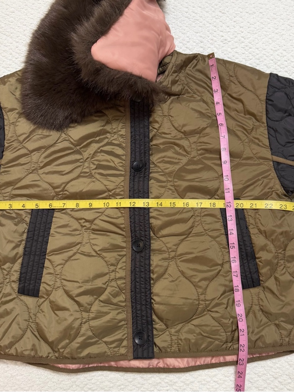 Asos Design Quilted Hybrid Teddy Collarless Jacket Mocha Women’s Size Small Chic - Picture 6 of 12